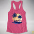 LGBTQ Progress Pride Hammock Summer Beach Sunset Racerback Tank - Hot Pink